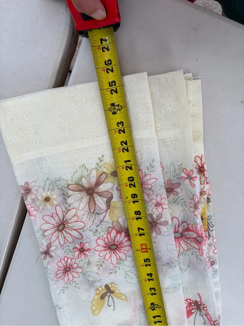 Vintage Cream Floral & Butterfly Curtains
